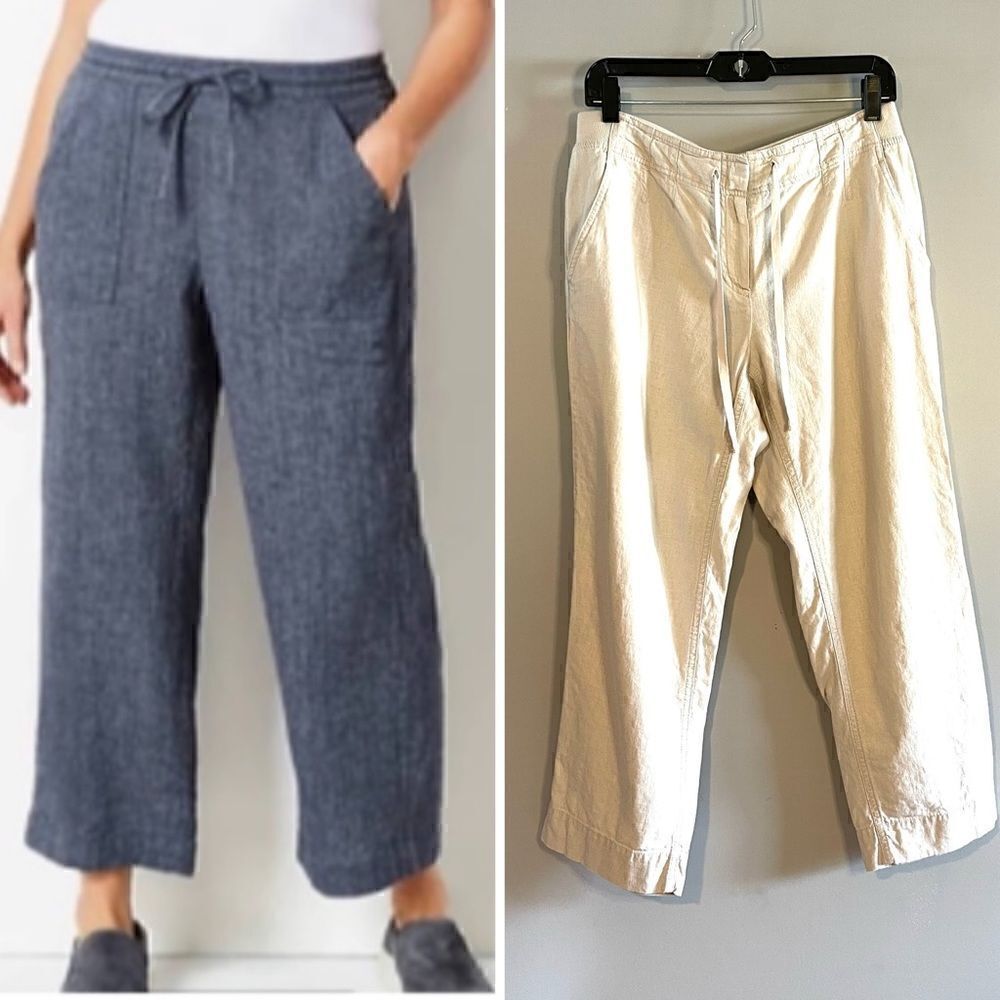J. Jill Cream Linen Blend Capris | SZ 8